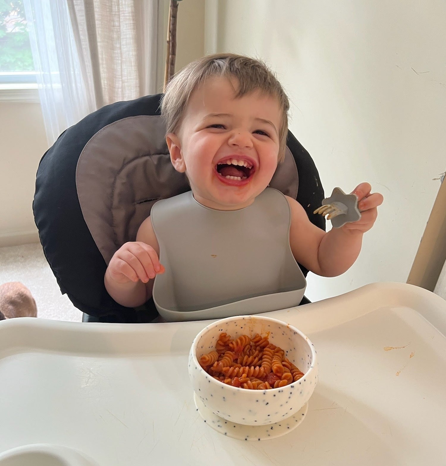 Mom vs. chicken nuggets.